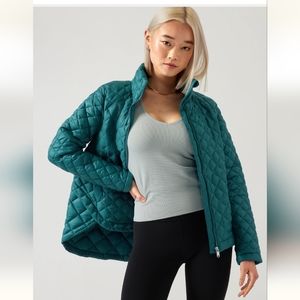 Athleta Whisper Featherless Jacket in Borealis Green NWT
